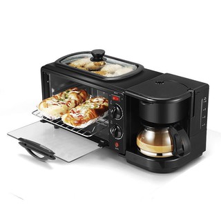 BEST 3 in 1 Home Breakfast Machine Coffee Maker Electric Oven Toaster Grill Pan Bread Toaster COD