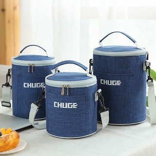 Round Insulated Lunch Box Bag Portable Thick Aluminum Foil Insulated Bag Office Worker Student Lunch