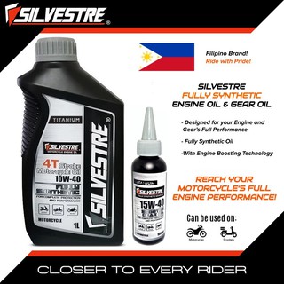 SILVESTRE Scooter Change Oil Bundle 1 Fully Synthetic Engine Oil 1L 10W-40 and 1 Gear Oil 100ML15W40