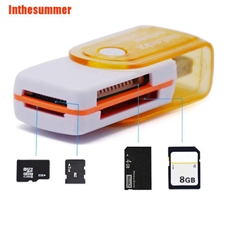 [Inthesummer] Useful 4 In 1 Usb Memory Card Reader For Ms Ms-Pro Tf Micro Sd High Speed