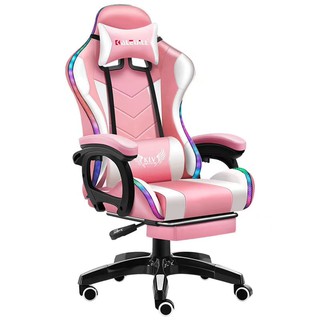 KLV Gaming Chair with RGB Led Lights with REMOTE CONTROL Ergonomic Furniture Chair Massage Lumbar