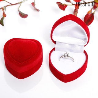 Heart-shaped Peach Heart Jewelry Box Velvet Ring Earrings Box 9vkY (3)