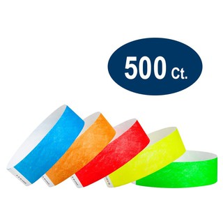 WristCo Variety Pack 3/4" Tyvek Wristbands Assorted 500 Pack