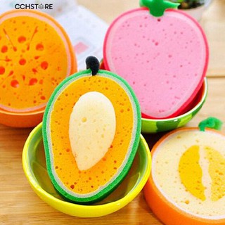 【COD Kitchen Tool Fruit Washing Cleaning Cloth Sponge Scouring