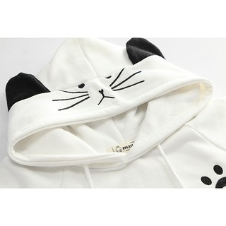 Women Girl Sweet Cute Cat Ear Long Sleeved Hoodie Coat Cloak (7)