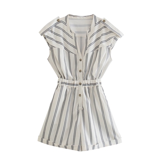 Wholesale Fashion Temperament Stripe Slim Jumpsuit 1061