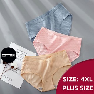 Plus Size L XL 2XL 3XL 4XL Seamless Panties Women Sexy Solid Color Underwear