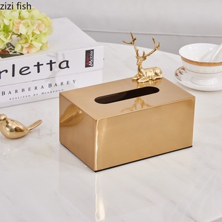 Animal Decorative Tissue Box Golden Paper Towel Case Hotel Home Metal Removable Tissue Boxes Home De