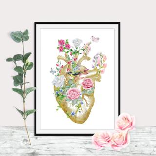 Anatomical Organ Vintage Poster Human Anatomy Prints Painting Brain Heart Lung Anatomy Poster Wall Art Picture Medical Room Decor Unframed (4)