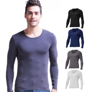 1PCS Slim Thermal Underwear Modal Men's Round Neck Long Sleeve Autumn Clothes Long Johns 084 (1)