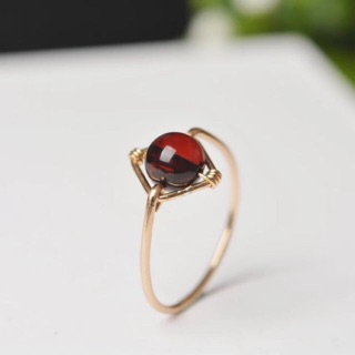 Natural garnet stone Jade and Us10k gold jewelry ring