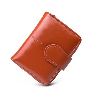 Ikea Korean Ladies Short Oil Wax Leather Wallet