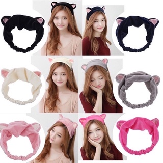 JH Woman Girls Cute Cat Ears Headband Soft Cotton Headwear Hair Accessories (9)