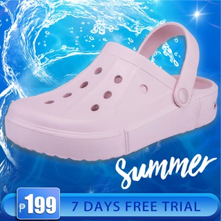 Women Outdoor Jelly Sandal Crocs Style Beach Sandals Summer Fashion Casual Shoes Pink COD