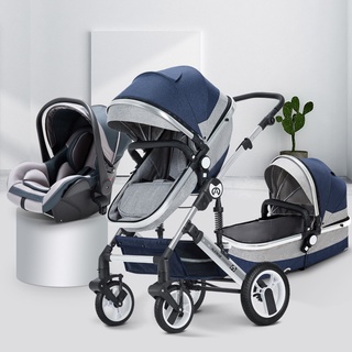 3 in 1 Baby Stroller Lightweight Newborn Pram Strollers Anti-shock All terrain Pushchair Reversible