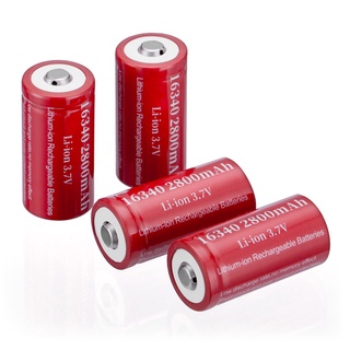 4pcs 16340 CR123A RCR123A Rechargeable Li-ion Batteries for S1R 3.7V 2800mAh