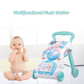 Baby Walker ABS Musical Walker Multifuctional Toddler Walker Sit-to-Stand Learning Walker Toys Activ