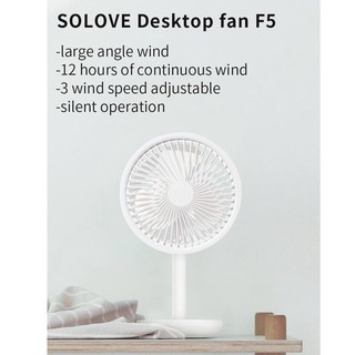 ORIGINAL SOLOVE Cool Fan Desktop Moving Head Fan F5 USB Charging Mute Portable Fan Desktop Fan GIFT