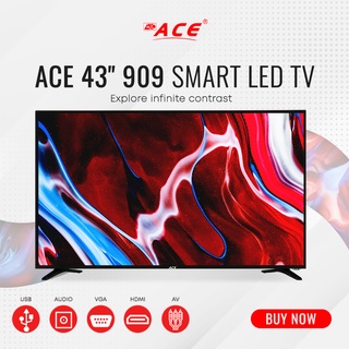 Ace 43" Slim Full HD Smart TV-Android-HDR-Netflix-Youtube Black LED-909