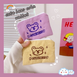 YoYo Coin Wallet Cute Cartoon Embroidery Mini Protable Fashion Student Bear Bag Ins Korea