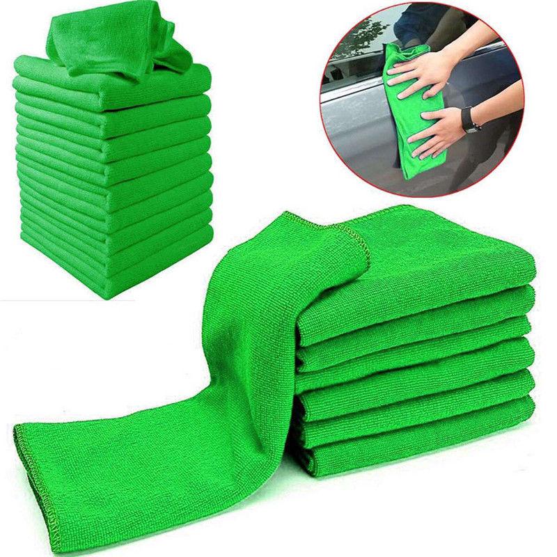 10Pcs Green Micro Fiber Auto Car Detailing Cleaning Towel (1)
