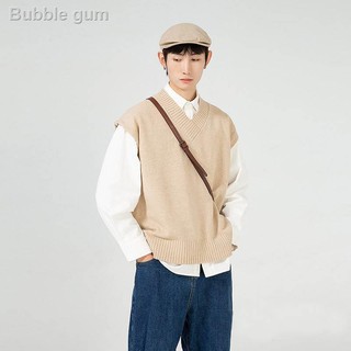 V Collar Sweater M-2XL Korean College Style Sweater Vest For men Ins V neck knitted tops
