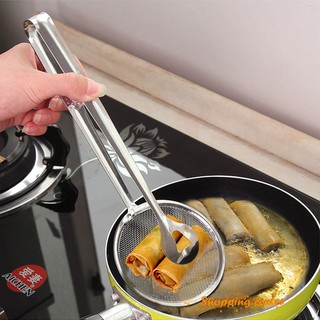 New Steel Food Clip Snack Fryer Strainer BBQ Buffet Serving Tongs Fried Tong Frying Mesh Coland