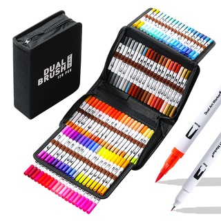 60/120 Markers Dual Tip Brush Pens Fineliners Watercolor Art Markers for Drawing Painting Art Suppli