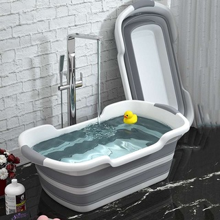 ♤Baby Bathtub Silicone Foldable Non-Slip Take a Bath Foot Bath Bucket Folding Portable Pet Dog Batht