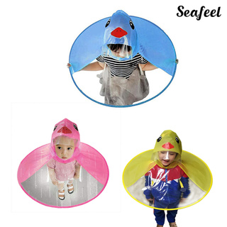 Cheap!! Cute Cartoon Duck Children Raincoat Umbrella UFO Shape Rain Hat Cape Foldable