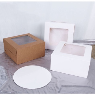 5pcs | 10x10x5 inch window cake box baking cake packaging packaging box
