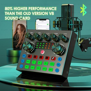 100% original V8S Live Sound Card for Audio Mixer Streaming, Bluetooth Sound Effects Mixer Board