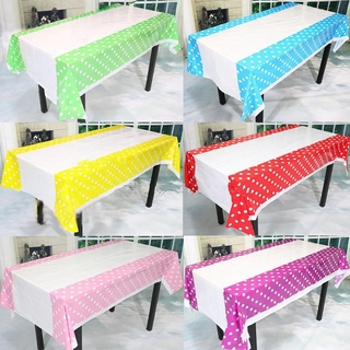 Tableclothcover 108*180CM Polka Dots Party Plastic Table Cover for Kids Birthday Party Decor (1)