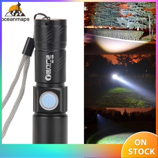 800LM LED Torch Zoomable USB Rechargeable Flashlight Torch (1)
