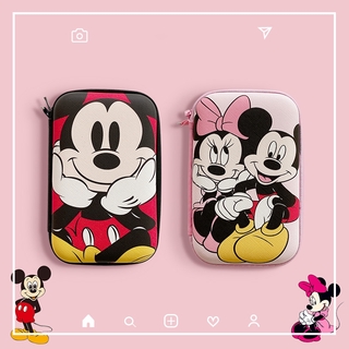 Cartoon Mickey Earphone Storage Box Bag Purse PU Leather Charger and Cable Storage Case