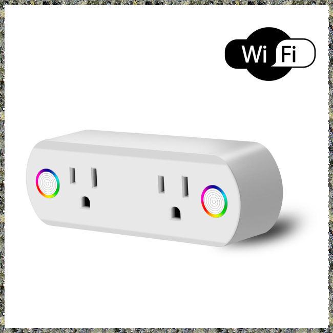 Dual Outlet WiFi Smart Plug Socket Remote Power Switch for Alexa /Google Home US Plug (2)