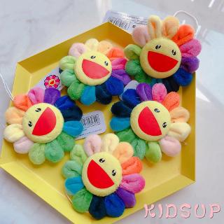 ✿KIDSUP✿Takashi Murakami Kaikai Kiki Mini Rainbow Flower Plush Strap Pin Keychain (6)