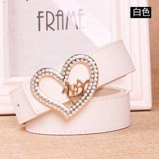 Hoses☽▽▽Women s belt Korean version of simple and versatile white wide belt women s love rhinestone (3)