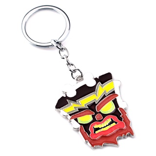 Keychains❏△◈Crash Bandicoot Game Keyring Key Chains Cartoon Animal Metal Enamel Keychain Car Bag Key