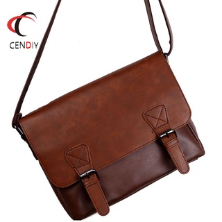2021 Business Men Briefcase Messenger Bags Vintage Leather Shoulder Bag for Male Brand Casual Man
