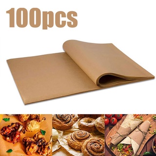 kitchenware☈100pcs Unbleached Parchment Paper For Kitchen Oil Absorption Rectangular Proofheat Resis