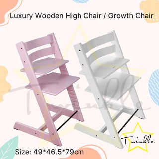 TwinklePH Luxury Wooden Baby toddler Adjustable Height High Chair / Growth chair