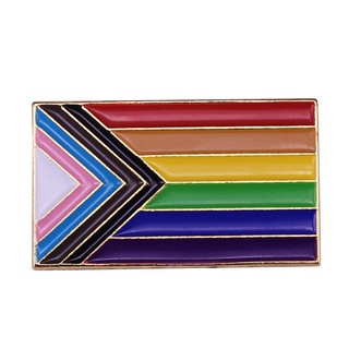 Progress Pride Flag Enamel Pin Rainbow Equality brooch Badge