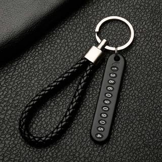 Anti-lost Phone Number Plate Car Keychain Pendant Keyring Key Chain (2)