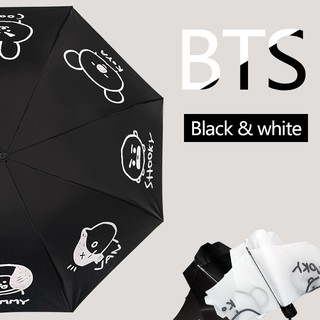Bt21 Bts Black\White Umbrellas Sun Umbrella (2)