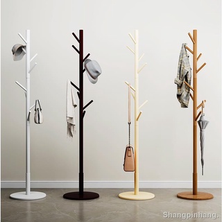wood rack✼Coat rack floor hanging clothes bedroom simple modern household single-pole bag solid woo