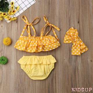 【BEST SELLER】 ✿KIDSUP✿Toddler Kids Baby Girls Ruffle Sling Swimsuit Tutu Swimwear Bikini Sets