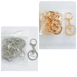 10 pcs Gold/Silver Keychain Ring with Lobster clasp Swivel for DIY Handmade Resin Clay Accessories