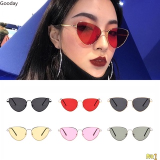 Gooday Korean Unisex Retro Vintage Triangle Cat Eye Metal Frame Sunglasses