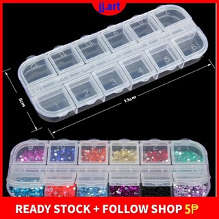 Diamond Painting Beads Container Storage Box 12 Slots Nail Art Storage Slot 12 Grid Container